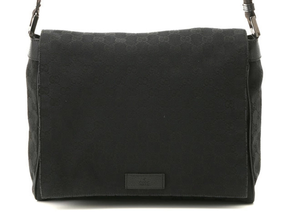 Gucci GG Hobo Bag Black Canvas Leather